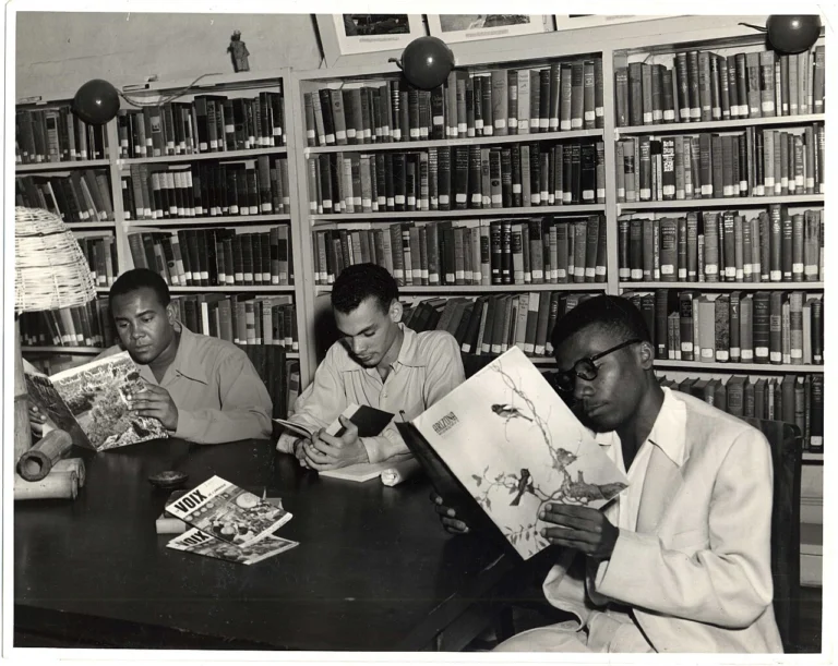 Students reading in a Port-au-Prince library